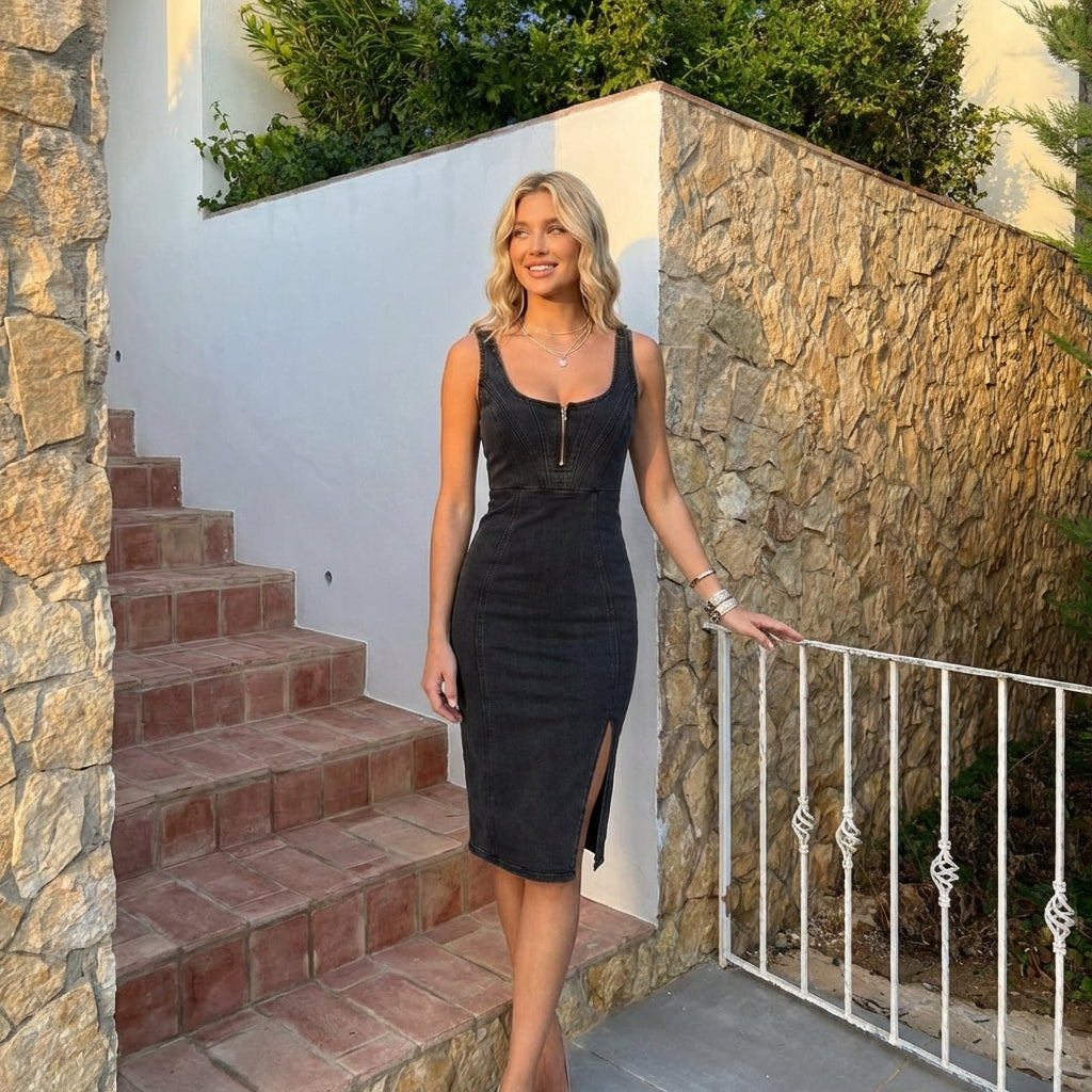 Hailey Jeans Midi Dress