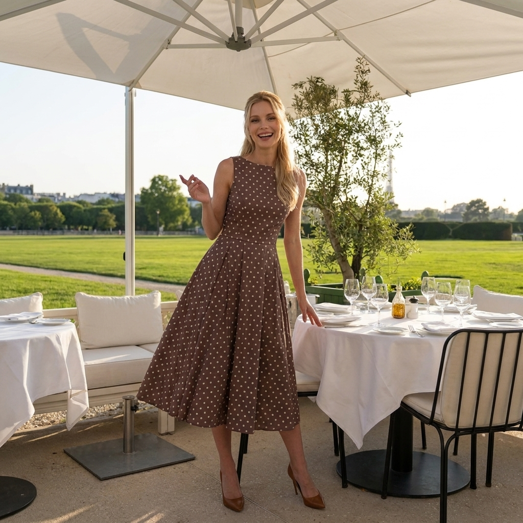 Betty Midi Dress Polka Dot