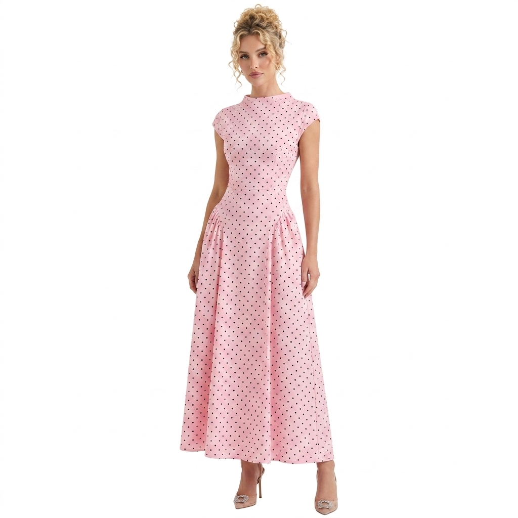 Raven Long Dress Polka Dot