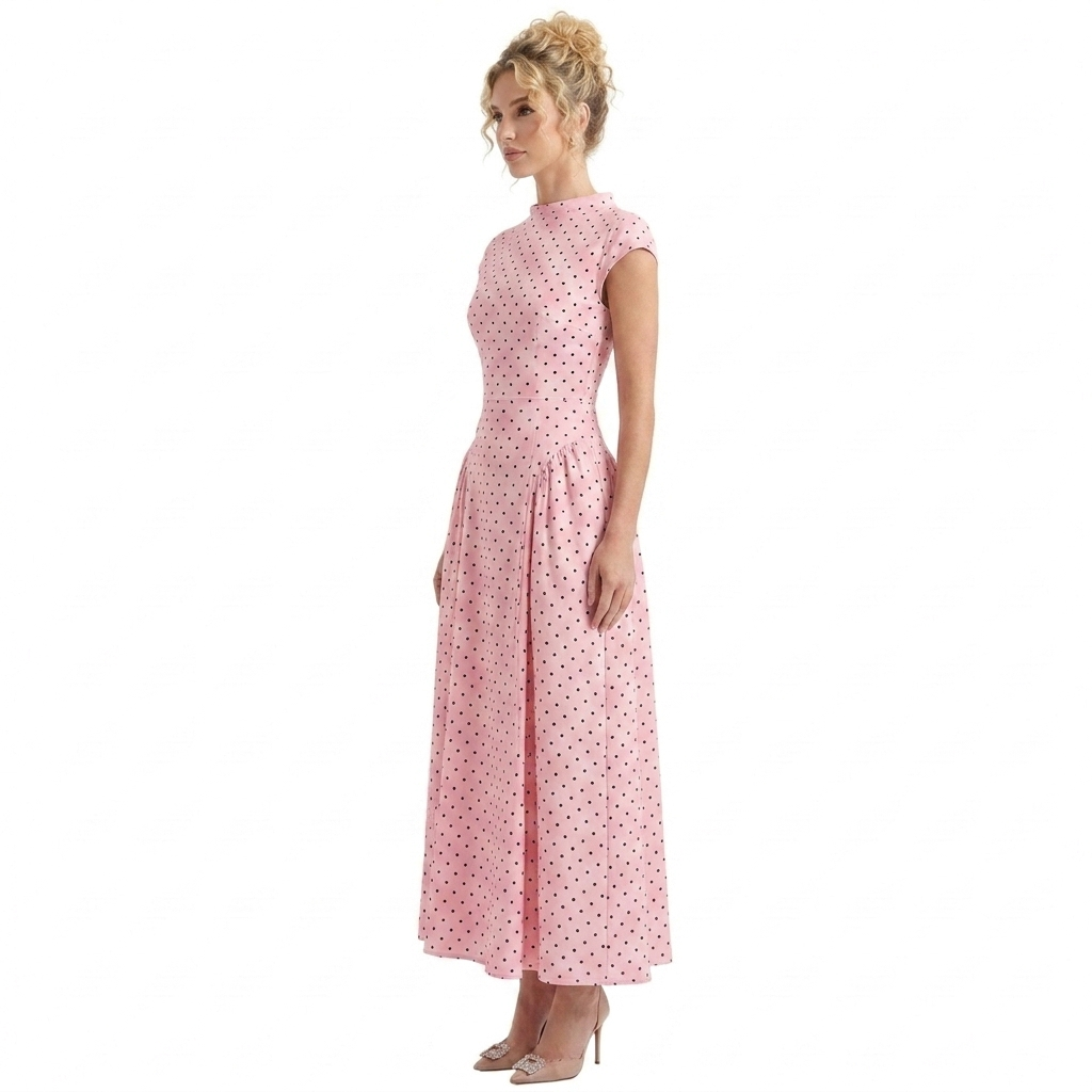 Raven Long Dress Polka Dot