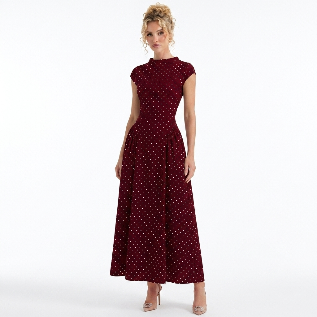 Raven Long Dress Polka Dot