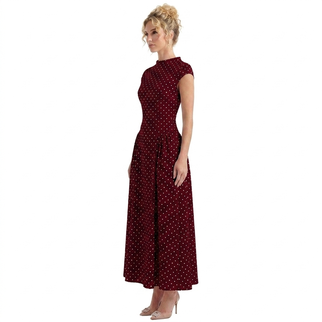 Raven Long Dress Polka Dot
