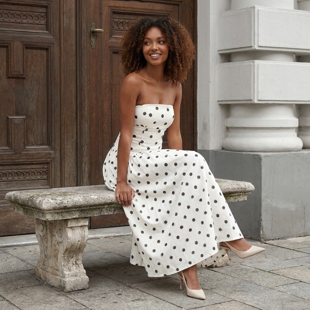 Emery Long Dress Polka Dot