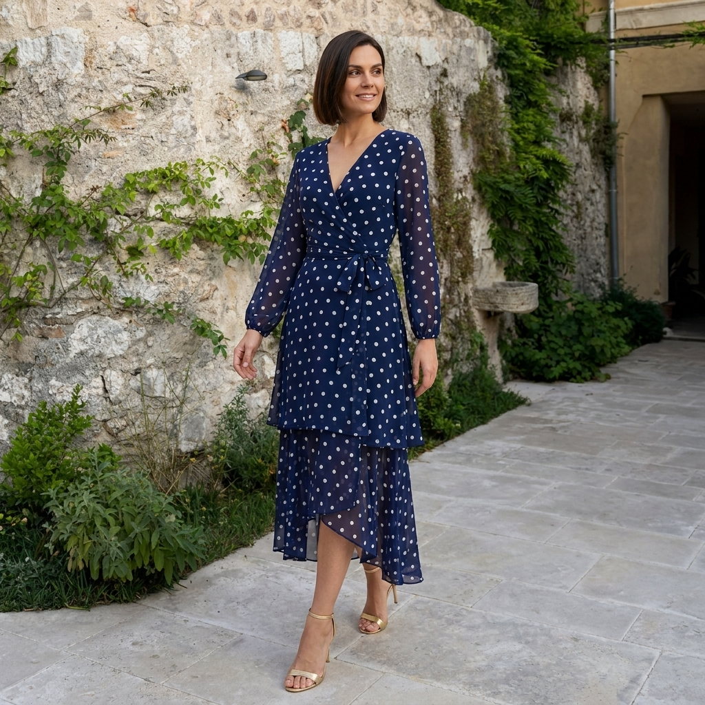 Clover Long Dress Polka Dot