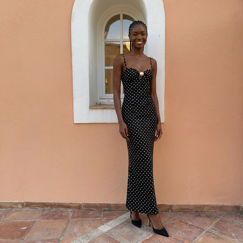 Solange Long Dress Polka Dot