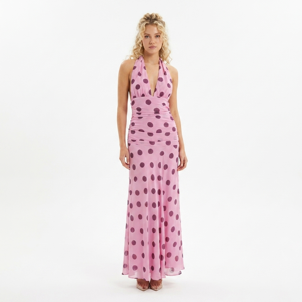 Evelyn Long Dress Polka Dot