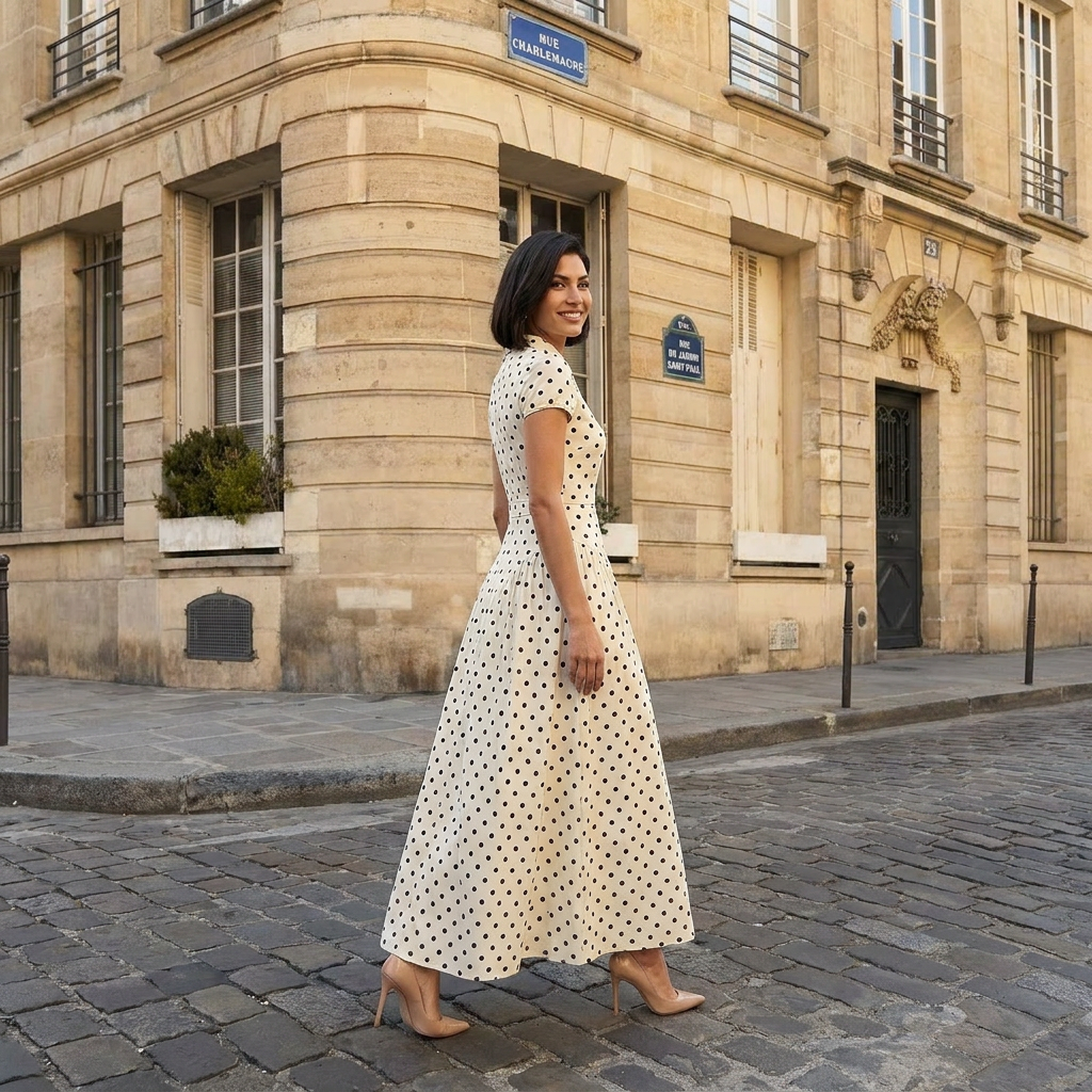 Beatrice Long Dress Polka Dot