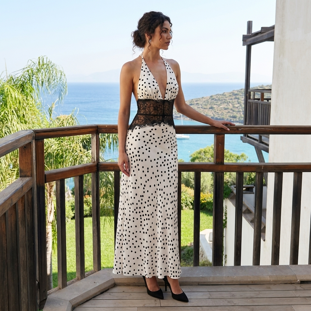 Lavinia Long Dress Polka Dot