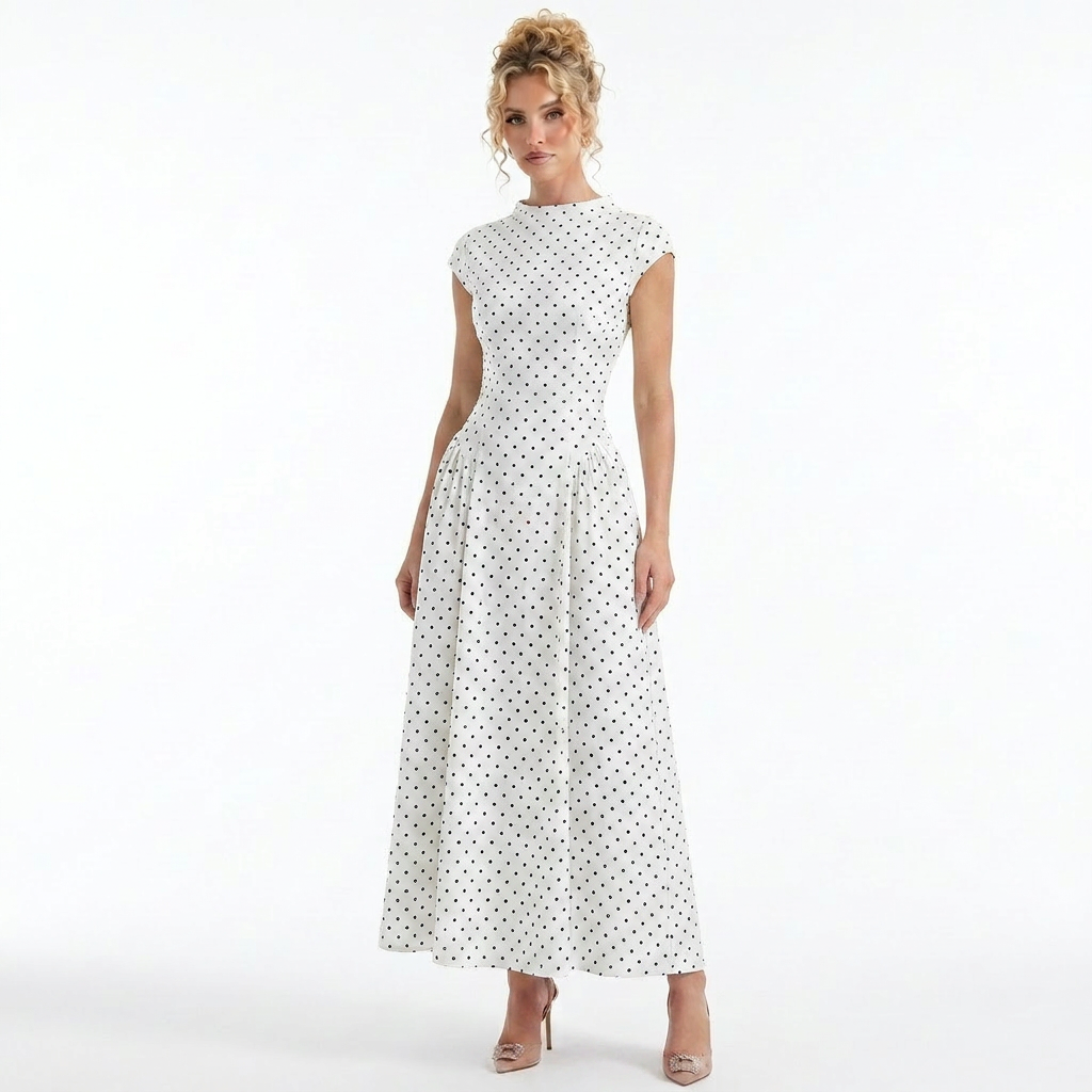 Raven Long Dress Polka Dot