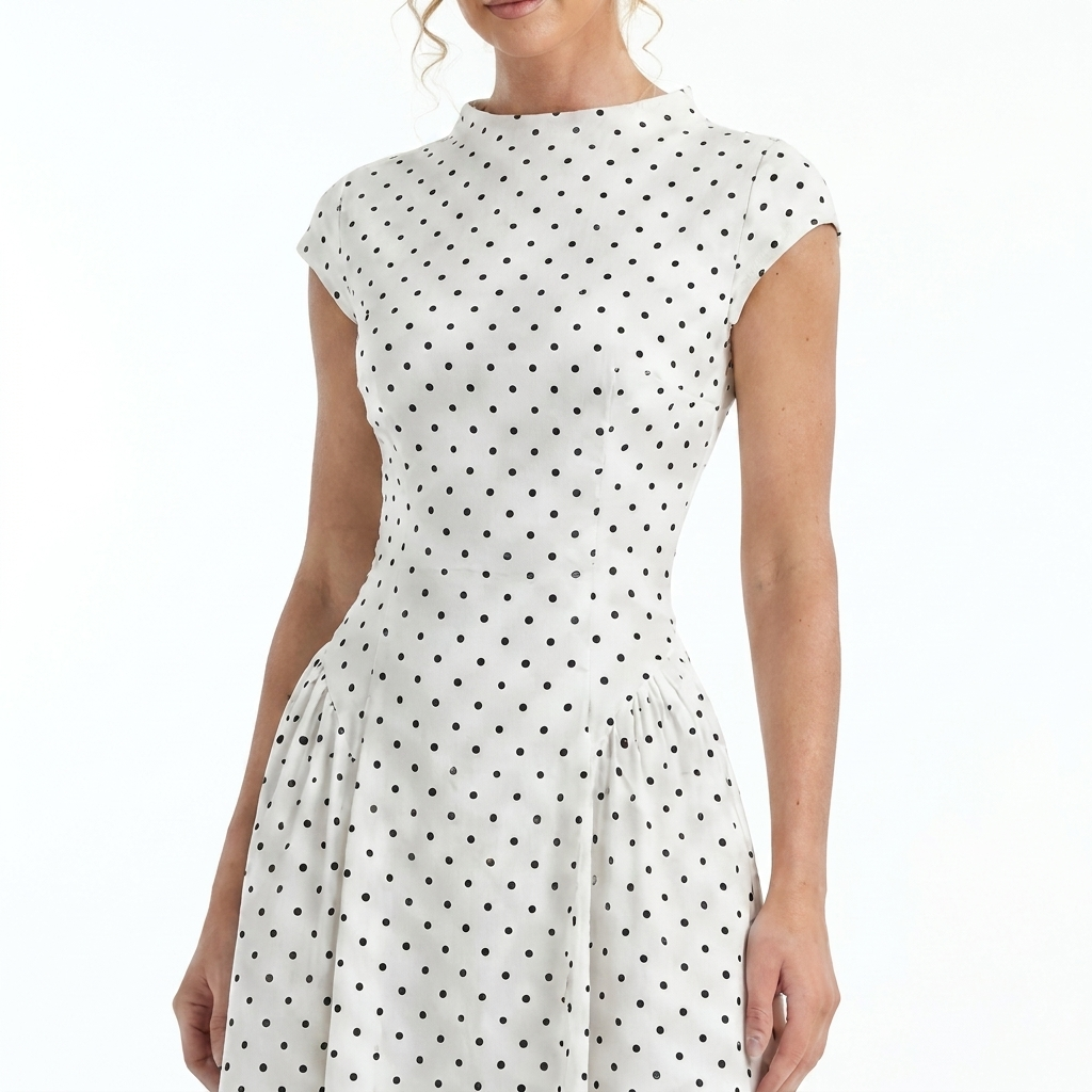 Raven Long Dress Polka Dot